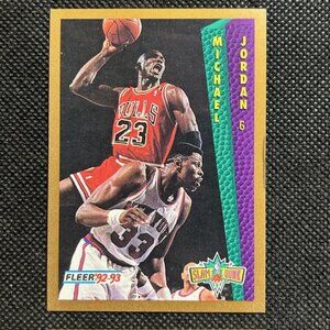 1992-93 Fleer #273 Michael Jordan "Slam Dunk" Basketball Card #GOAT #HOF ~ Bulls